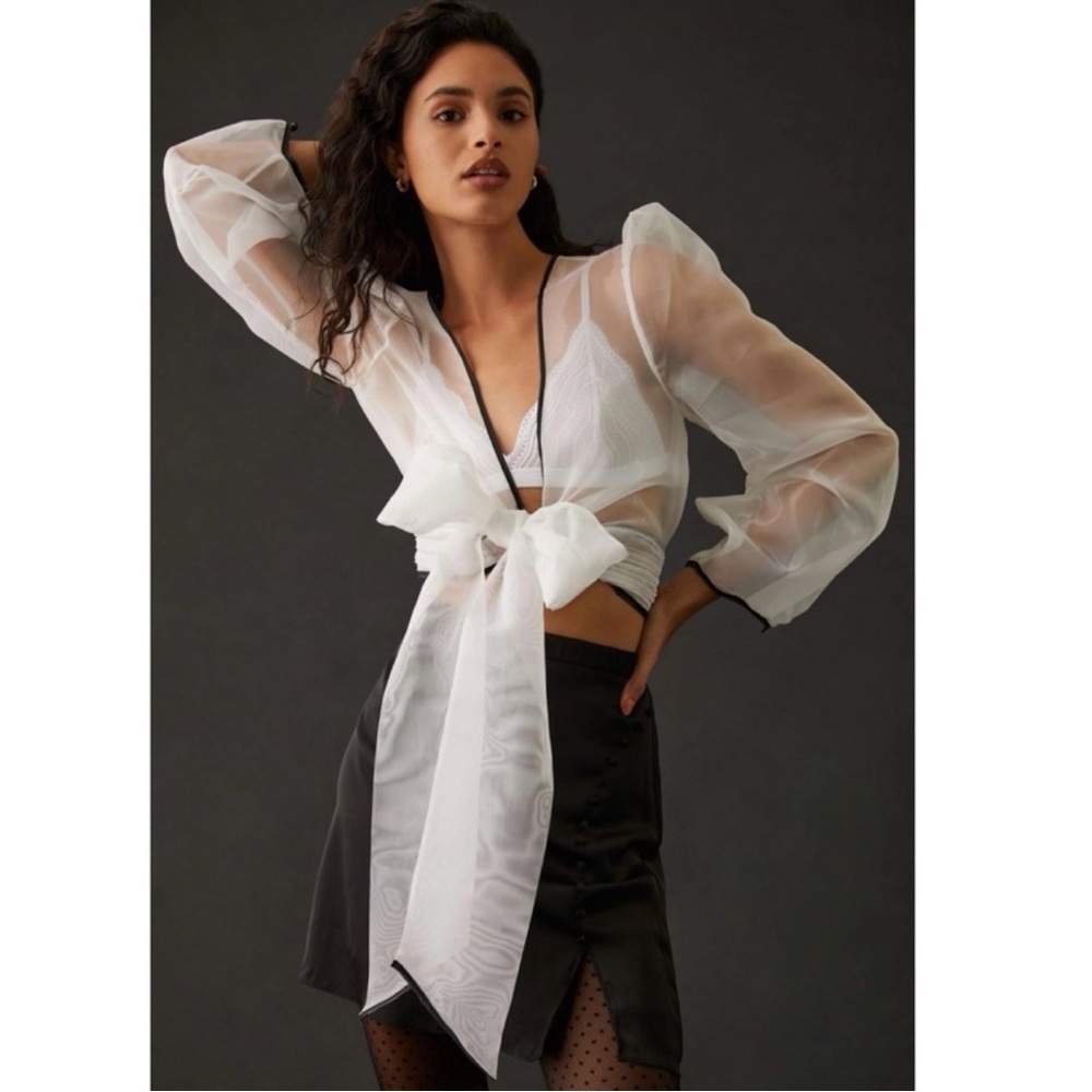 Maeve sheer bow-front top